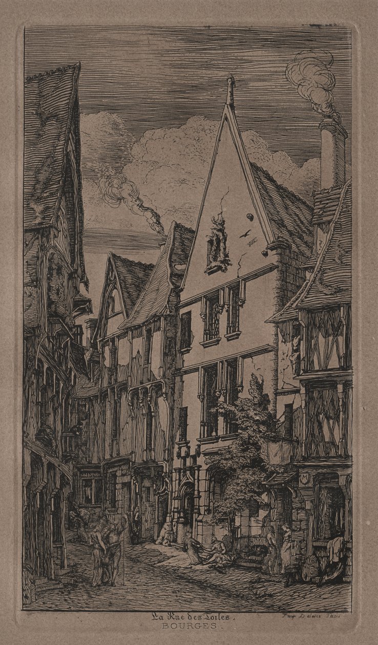 Rue des Toiles, Bourges af Charles Meryon