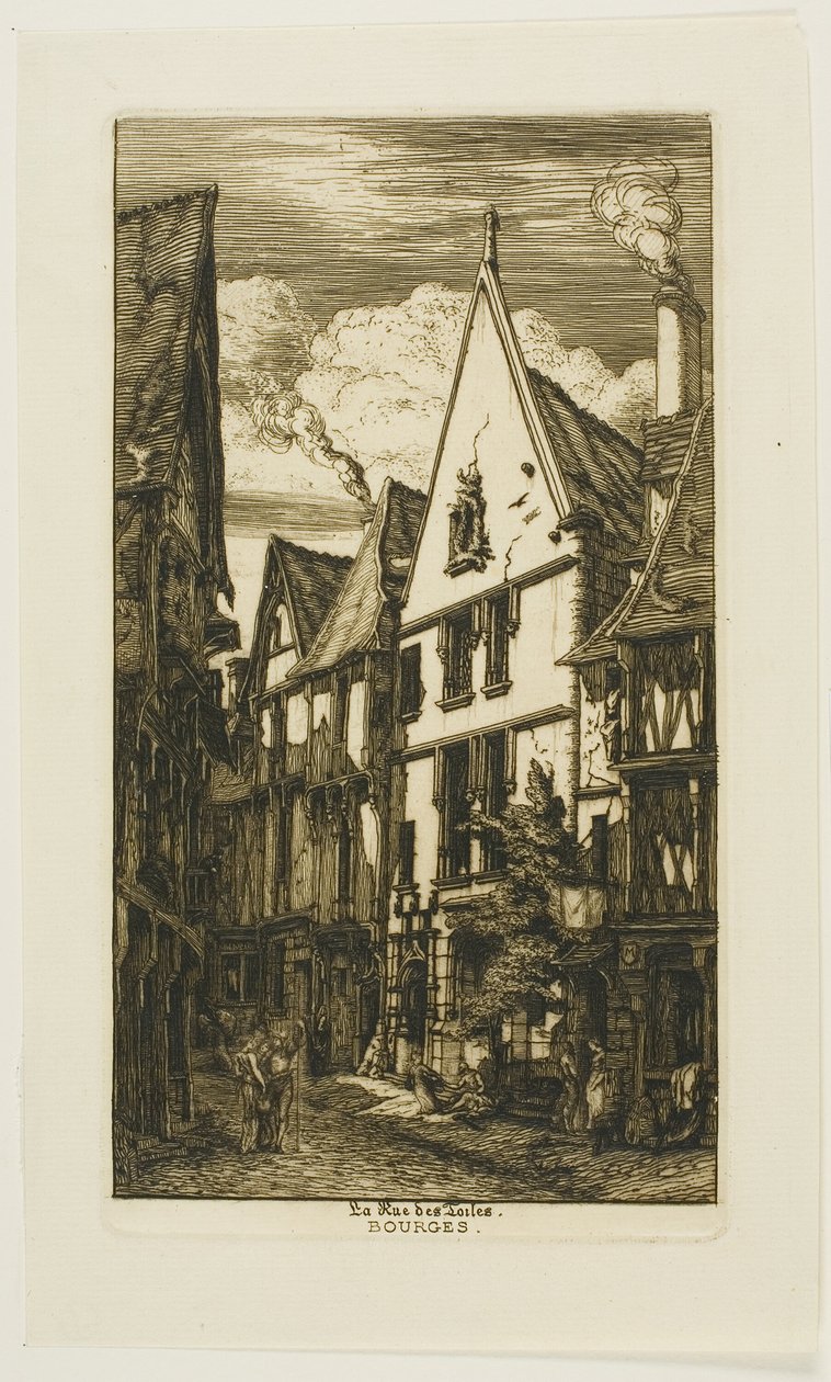 Rue des Toiles, Bourges af Charles Meryon