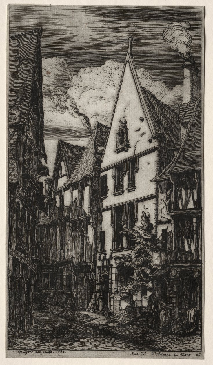 Rue des Toiles, Bourges af Charles Meryon