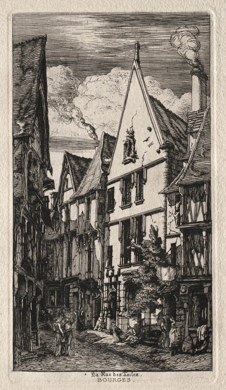 Rue des Toiles, Bourges af Charles Meryon