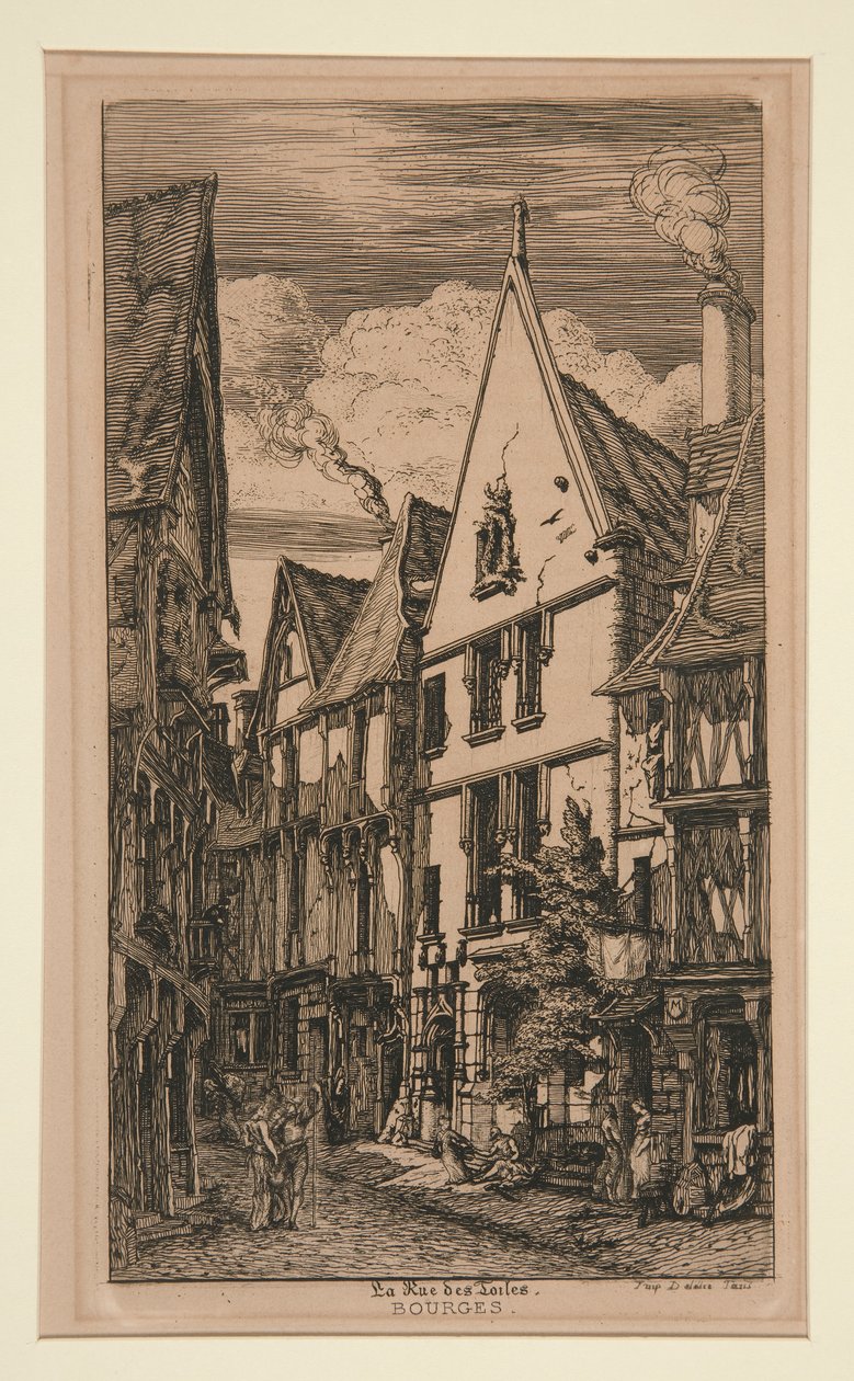 Lærredernes gade, ? Bourges af Charles Meryon