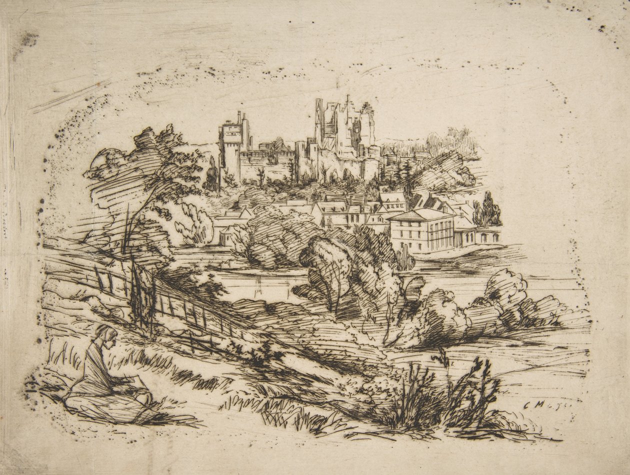 Ruinerne af Château de Pierrefonds Ruinerne af Château de Pierrefonds, efter Viollet-le-Du..., 1858. af Charles Meryon