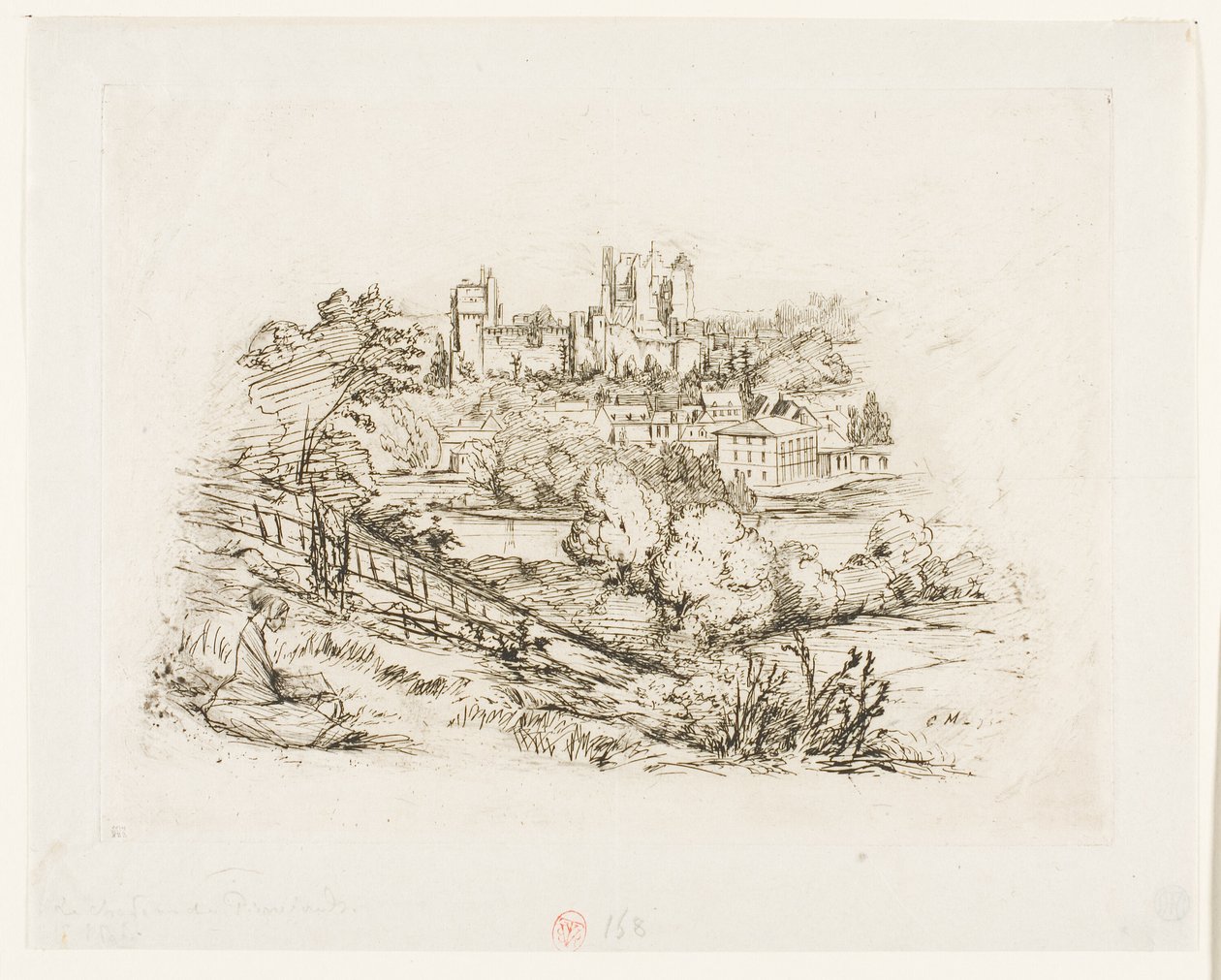 Ruinerne af Château de Pierrefonds af Charles Meryon