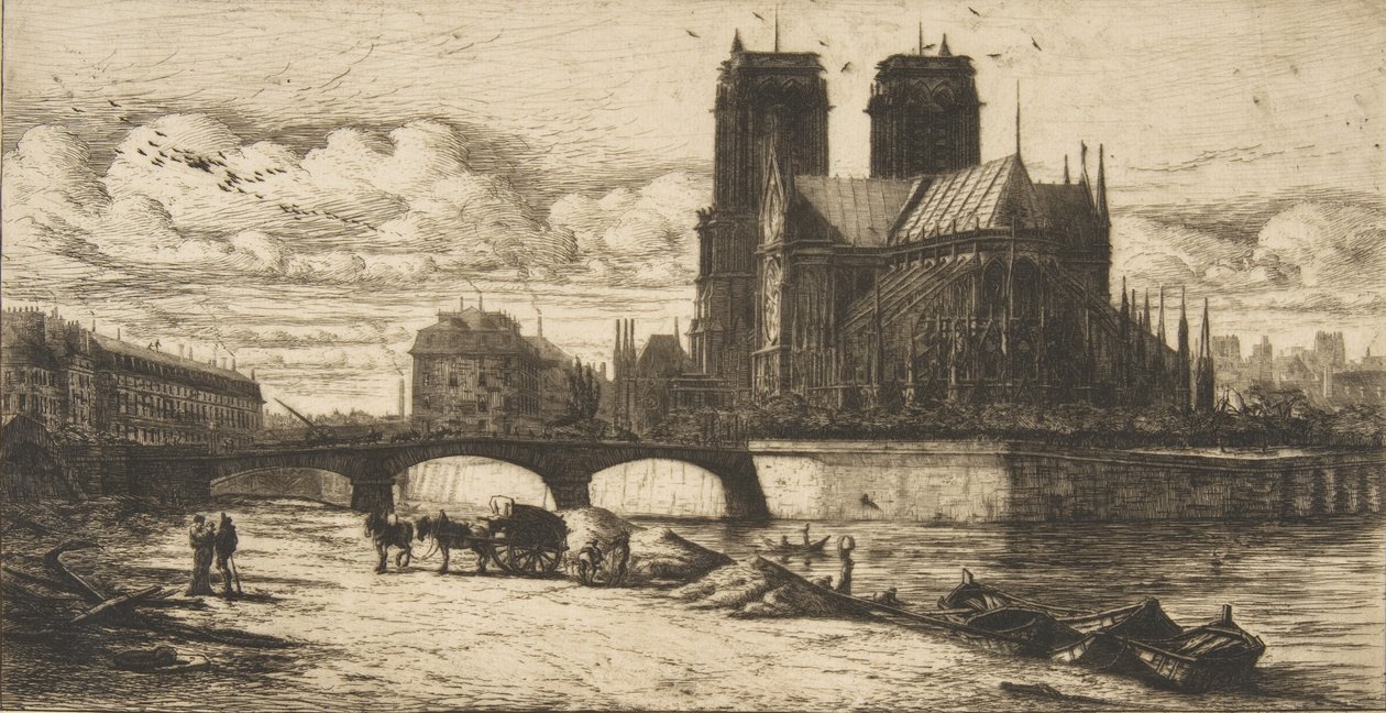 The Apse of Notre-Dame, Paris, 1854. af Charles Meryon