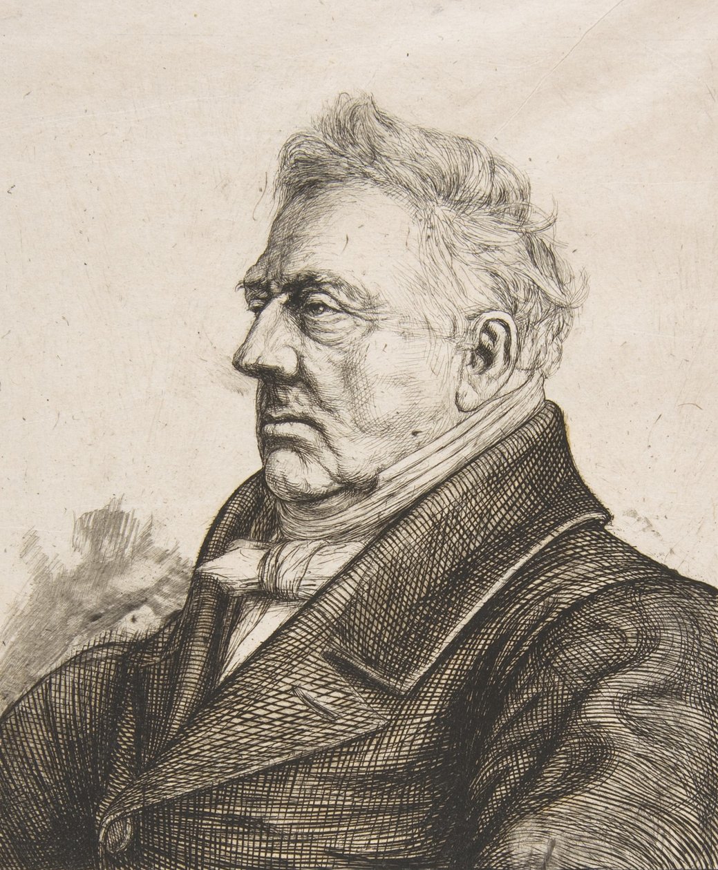 Den bretonske arkæolog Louis Jacques Marie Bizeul, efter et fotografi, 1861. af Charles Meryon