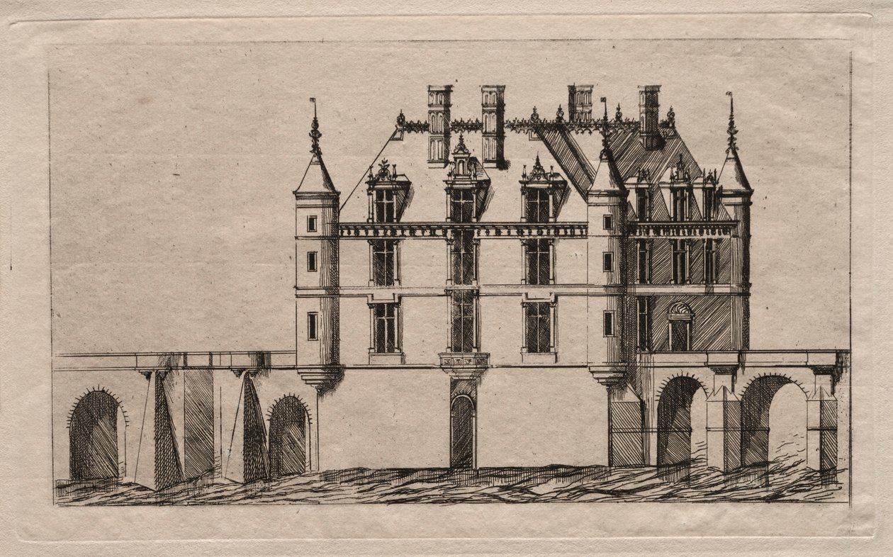 Chateau de Chenonceau, 1856. af Charles Meryon