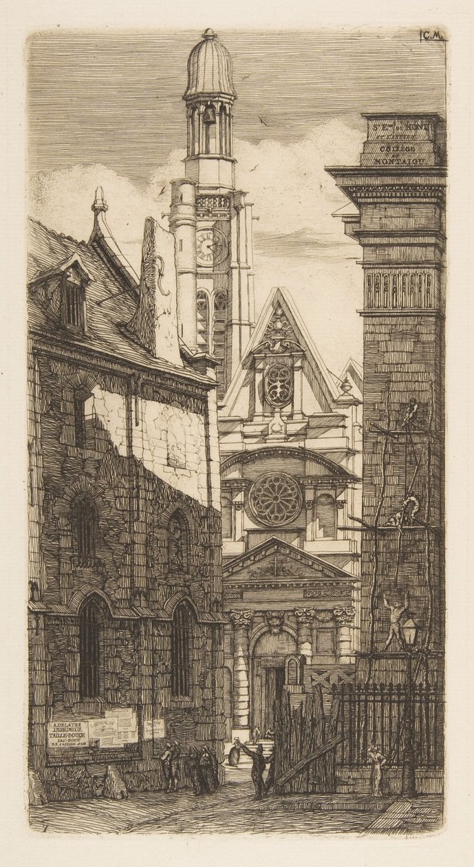 Saint-Étienne-du-Mont-kirken, Paris af Charles Meryon