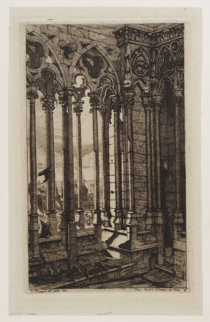 Galleriet ved Notre-Dame, Paris af Charles Meryon