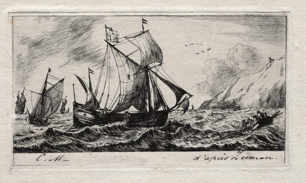 The Galliot af Jean de Vyl af Rotterdam, 1850. af Charles Meryon