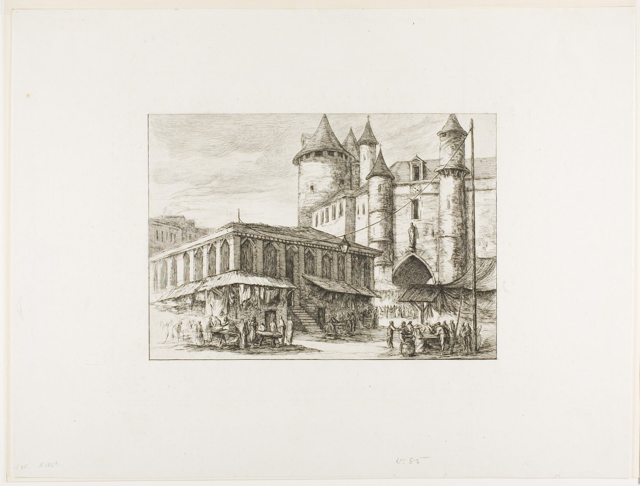 The Grand Châtelet, Paris, ca. 1780, efter en tidligere tegning af Charles Meryon