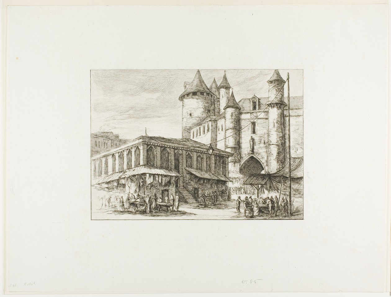 The Grand Châtelet, Paris, ca. 1780, efter en tidligere tegning af Charles Meryon
