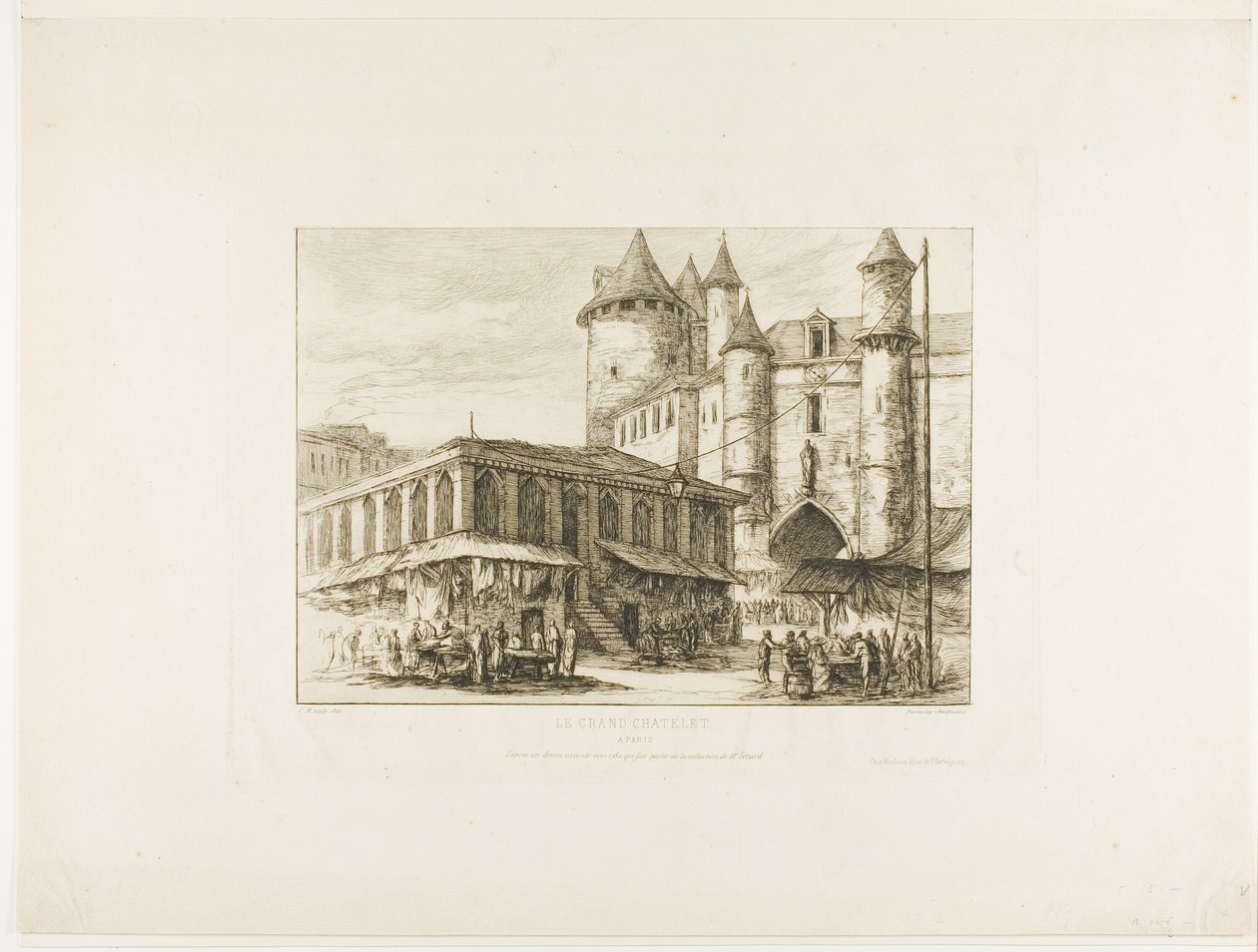 The Grand Châtelet, Paris, ca. 1780, efter en tidligere tegning af Charles Meryon