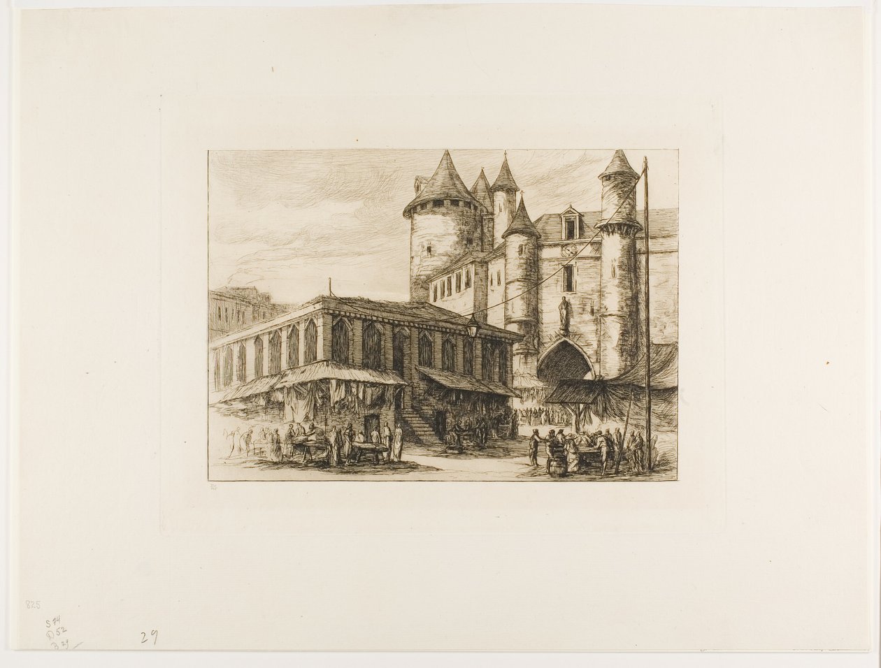 The Grand Châtelet, Paris, ca. 1780, efter en tidligere tegning af Charles Meryon