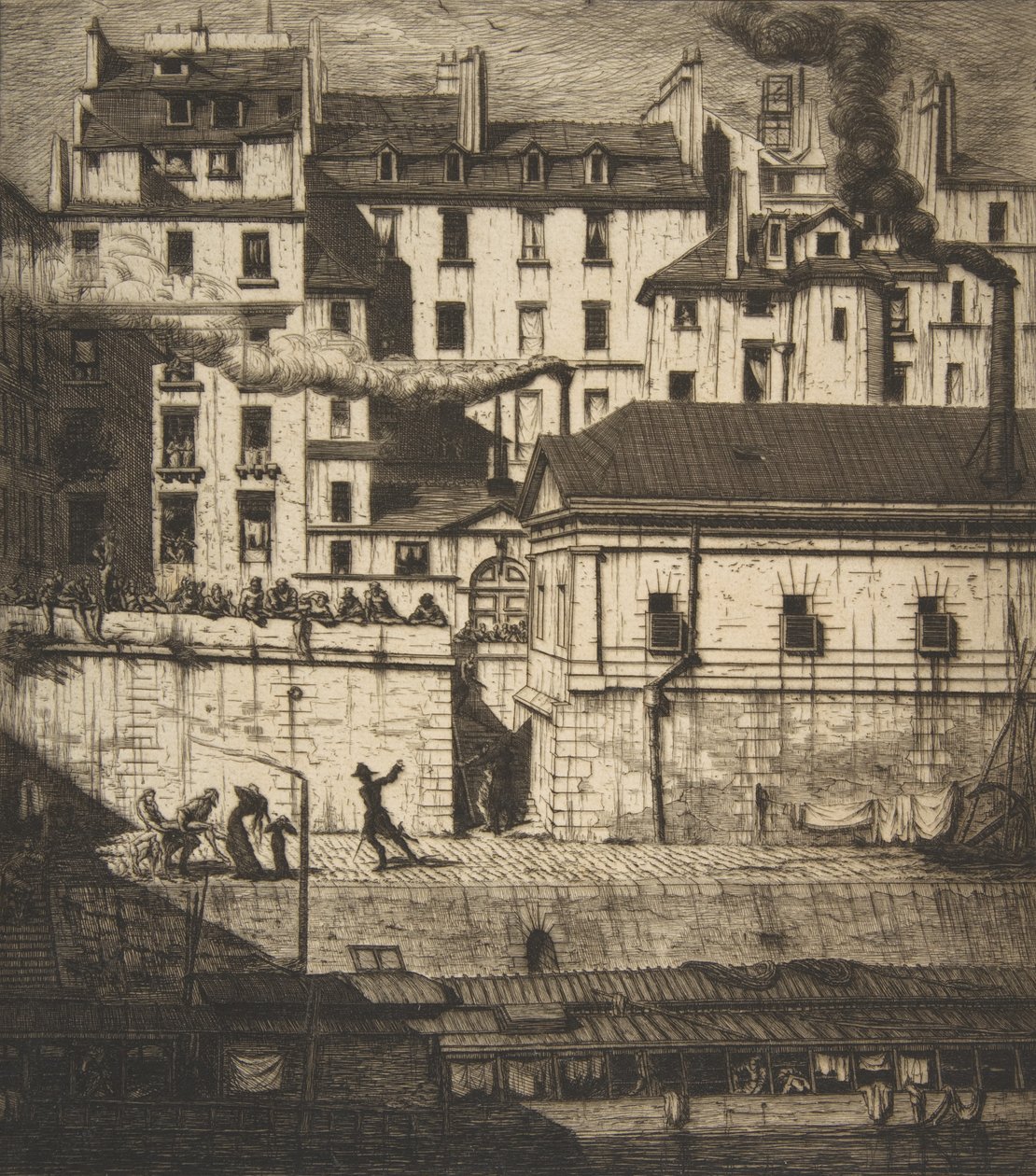 Lighuset, Paris La Morgue, 1854. af Charles Meryon