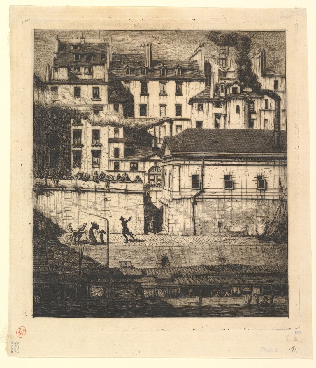 Lighuset, Paris La Morgue, 1854. af Charles Meryon