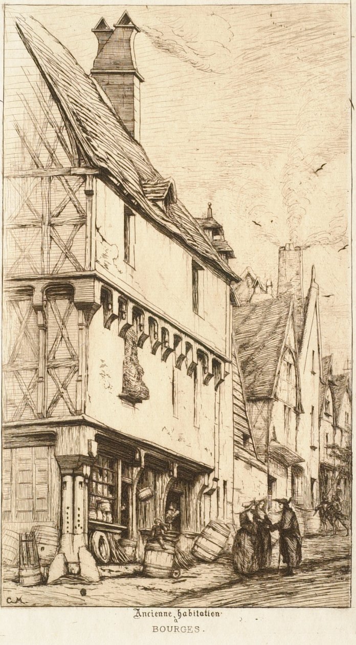 Musikerens hus (gammel bolig i Bourges) af Charles Meryon