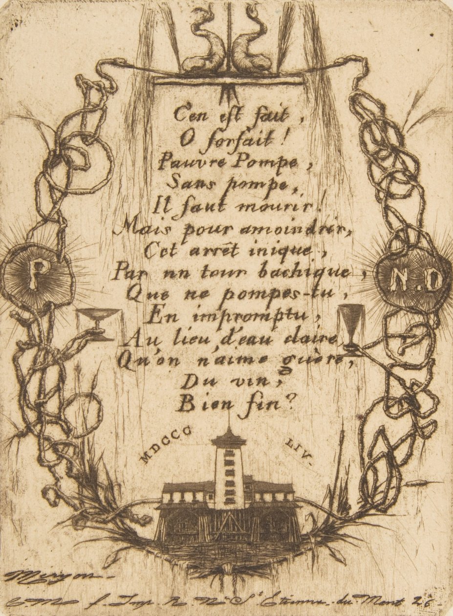 Nôtre-Dame Pump lille tallerken, 1854. af Charles Meryon