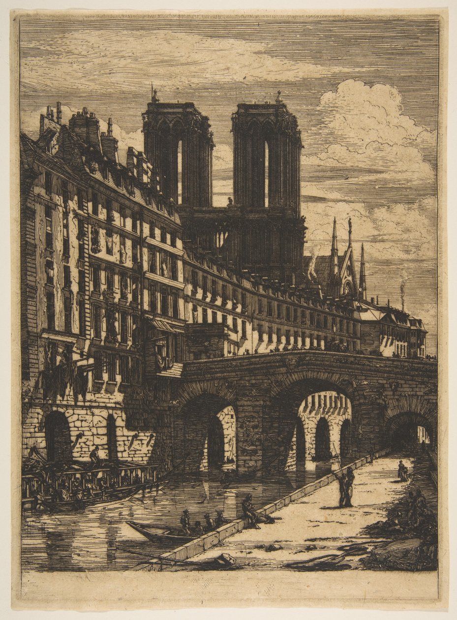 The Petit Pont, Paris af Charles Meryon