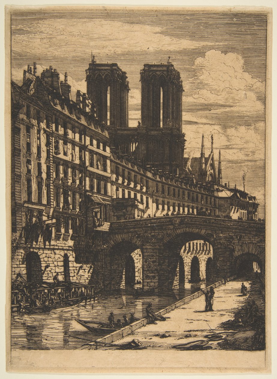 Petit Pont, Paris af Charles Meryon