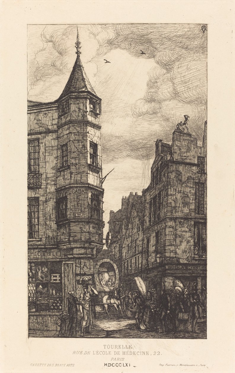 Turret, Street of School of Medicine, 22, Paris af Charles Meryon