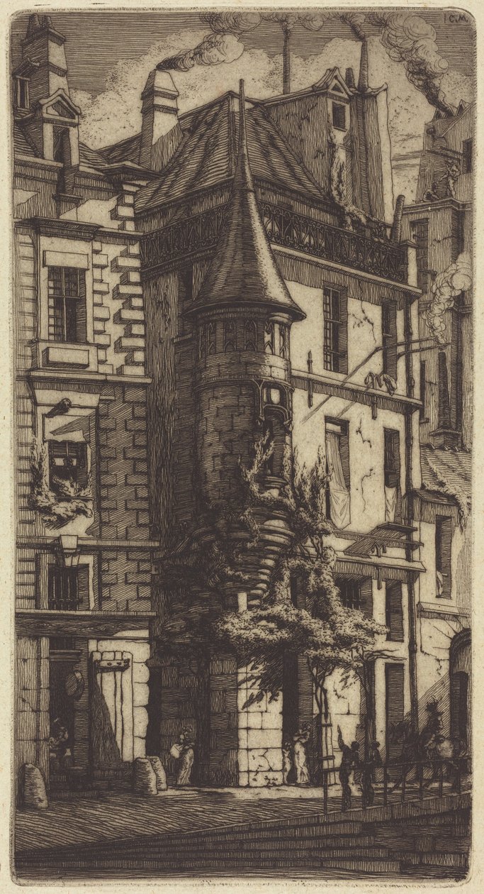 Tårn i rue de la Tixéranderie, Paris af Charles Meryon