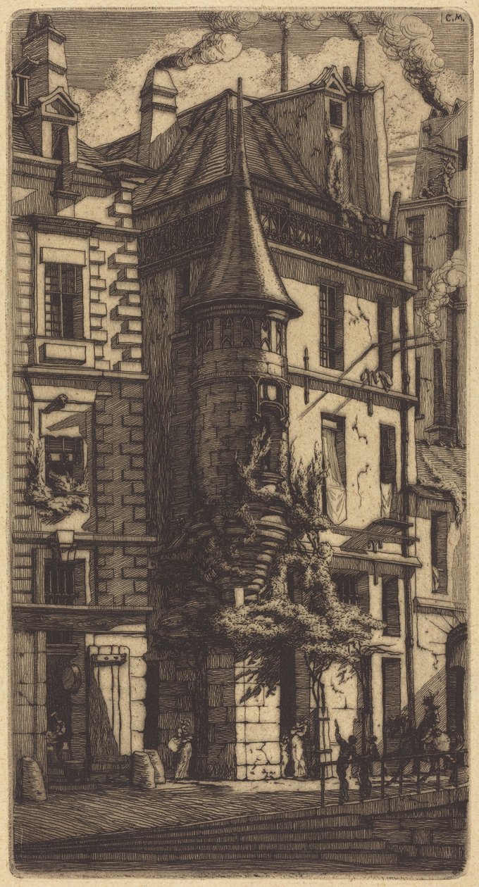 Tårn i Rue de la Tixéranderie, Paris af Charles Meryon