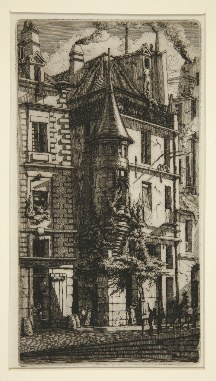 Turret, rue de la Tixeranderie (Hus med et tårn, rue de la Tixeranderie) af Charles Meryon