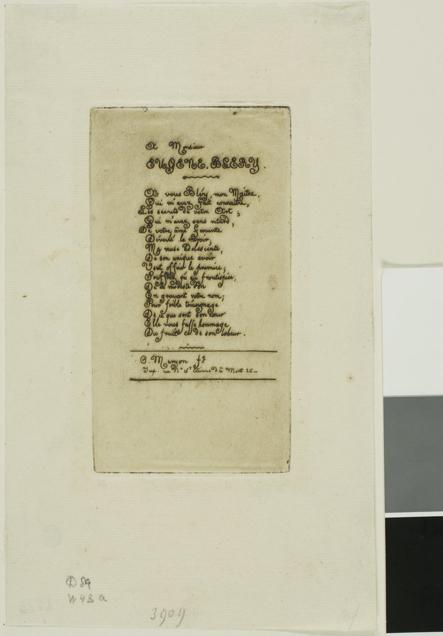Digte tilegnet Eugène Bléry, nr. 2 af Charles Meryon