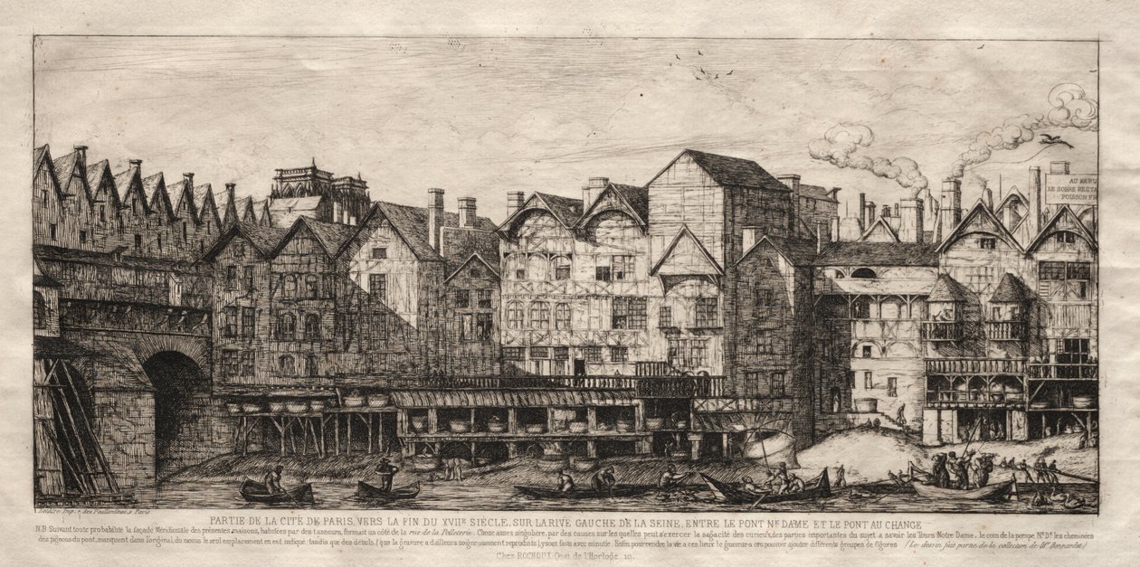 Udsigt over en del af byen Paris, mod slutningen af det 17. århundrede af Charles Meryon