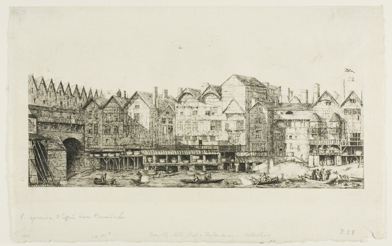 Udsigt over en del af byen Paris mod slutningen af det XVII århundrede af Charles Meryon