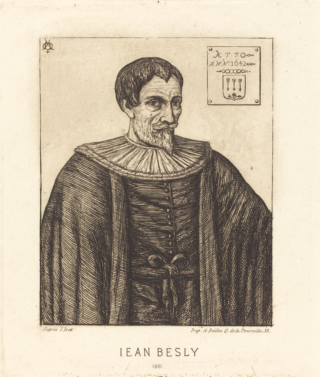 Jean Besly af Charles Meryon after Jaspar Isacsz