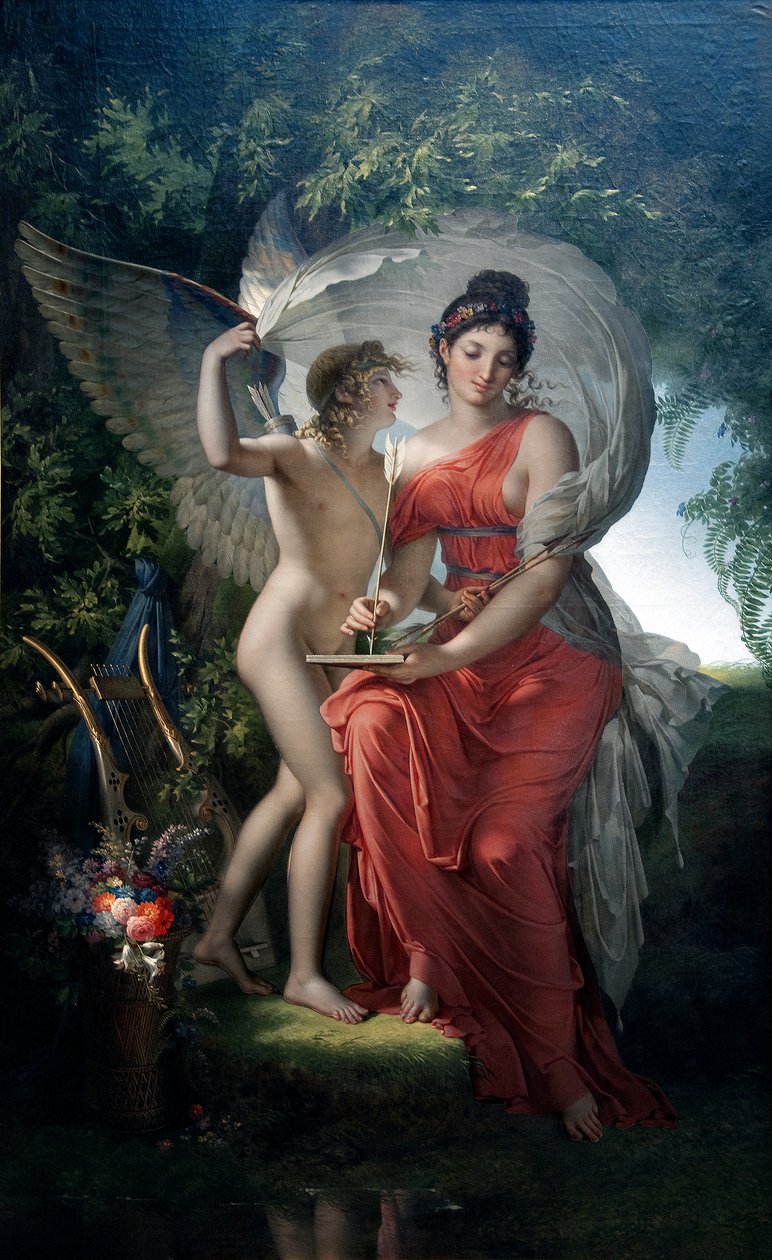 Erato, muse for lyrisk poesi af Charles Meynier