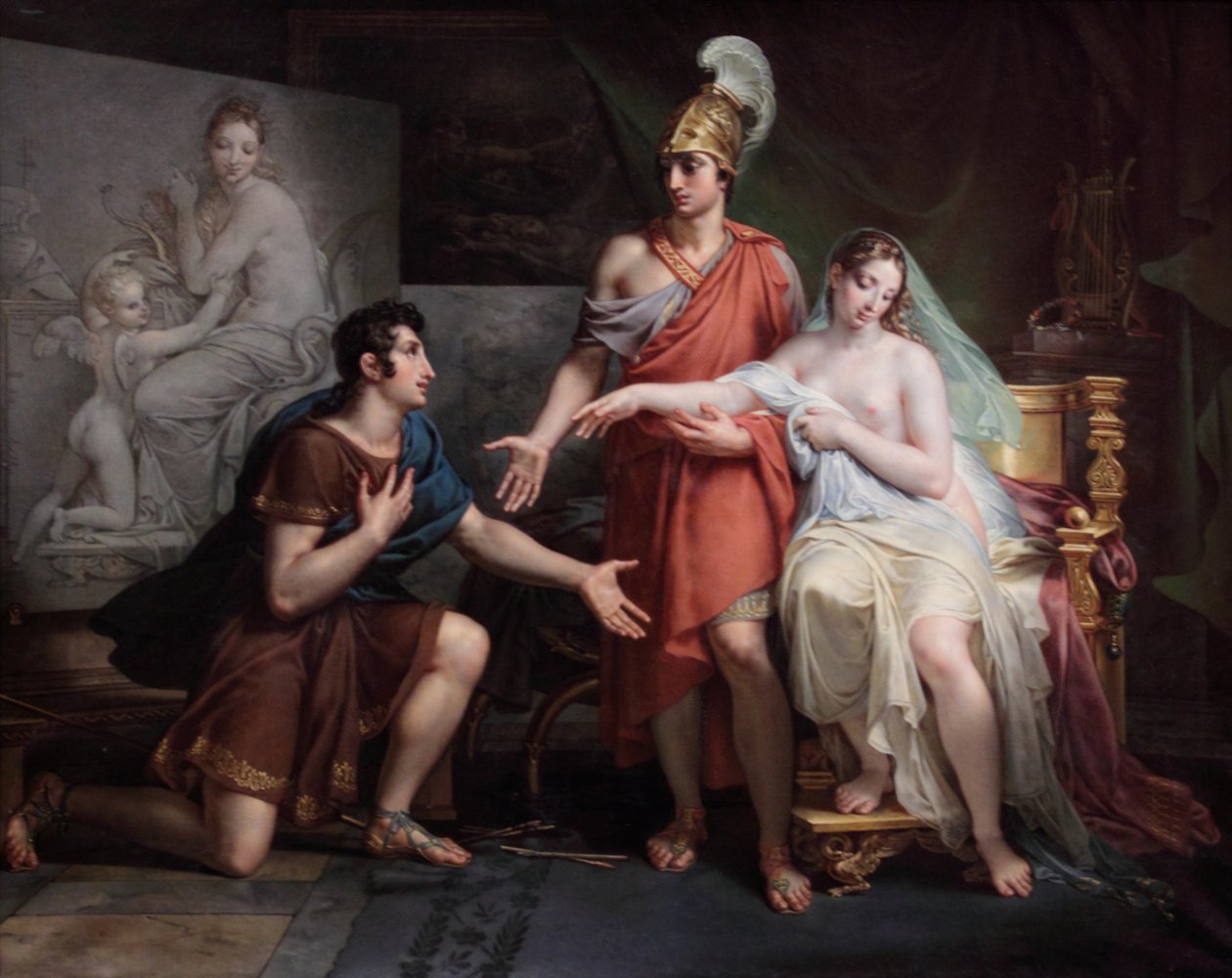Fransk:  Alexandre le Grand cédant Campaspe à Apelle Alexander den Store giver Campaspe til Apelles af Charles Meynier