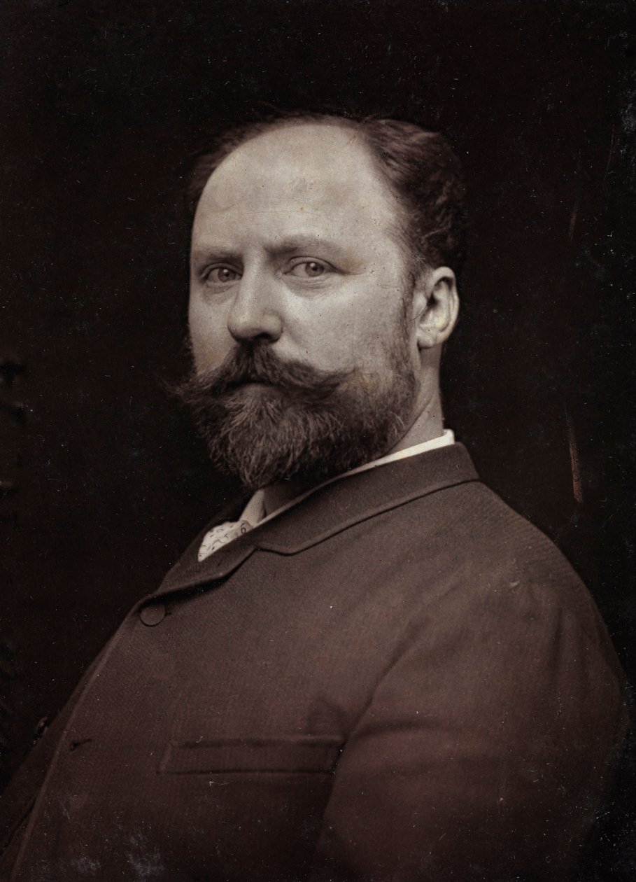 Kunstnerisk og biografisk Album, 5. Aar, Salon 1885; portræt af den franske maler Paul Louis Narcisse Grolleron (1848-1901) af Charles Michelez