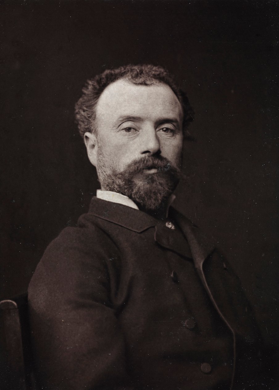 Kunstnerisk og biografisk Album, 5. Aar, Salon 1885; portræt af den franske maler Hippolyte Dominique Berteaux (1843-1926) af Charles Michelez