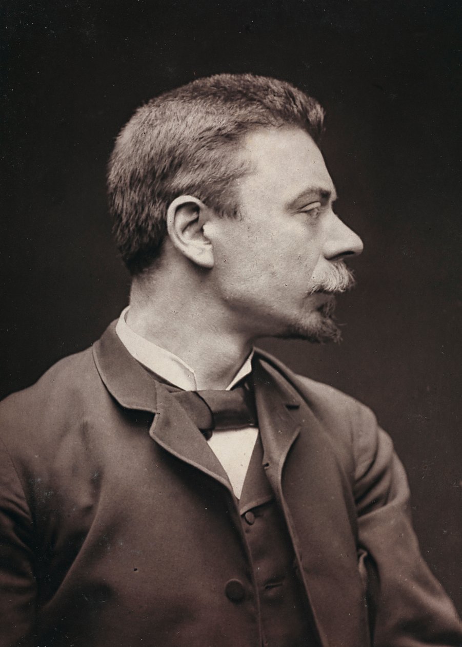 Kunstnerisk og biografisk Album, 6. Aar, Salon 1885; portræt af den franske maler Joseph Paul Meslé (1855-1929) af Charles Michelez