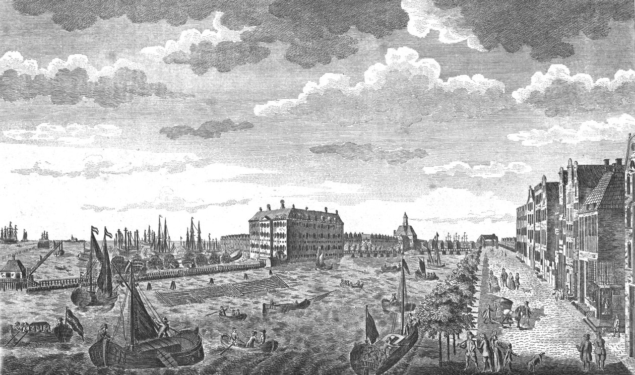 The Admiralty Office, Amsterdam, Holland, c1778. Artists: Unknown, Charles Middleton.dani af Charles Middleton