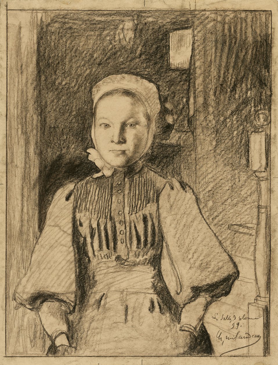 En ung bondepige fra Vendée af Charles Milcendeau