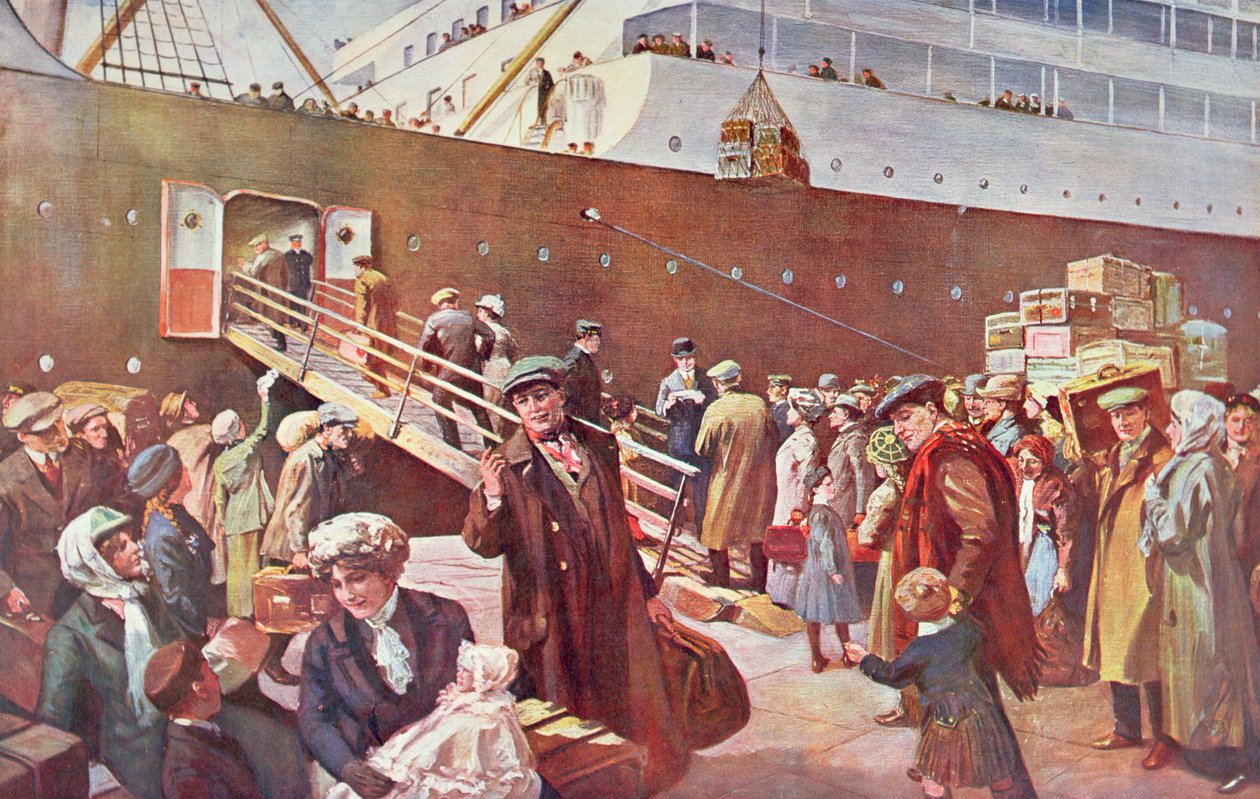 Emigranter på vej til Canada ombord på RMS Empress, Liverpool af Charles Mills Sheldon
