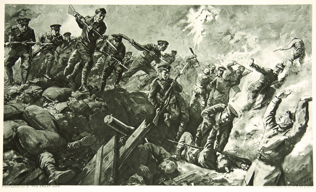 Indtagelse af de tyske skyttegrave ved Neuve Chapelle af Charles Mills Sheldon