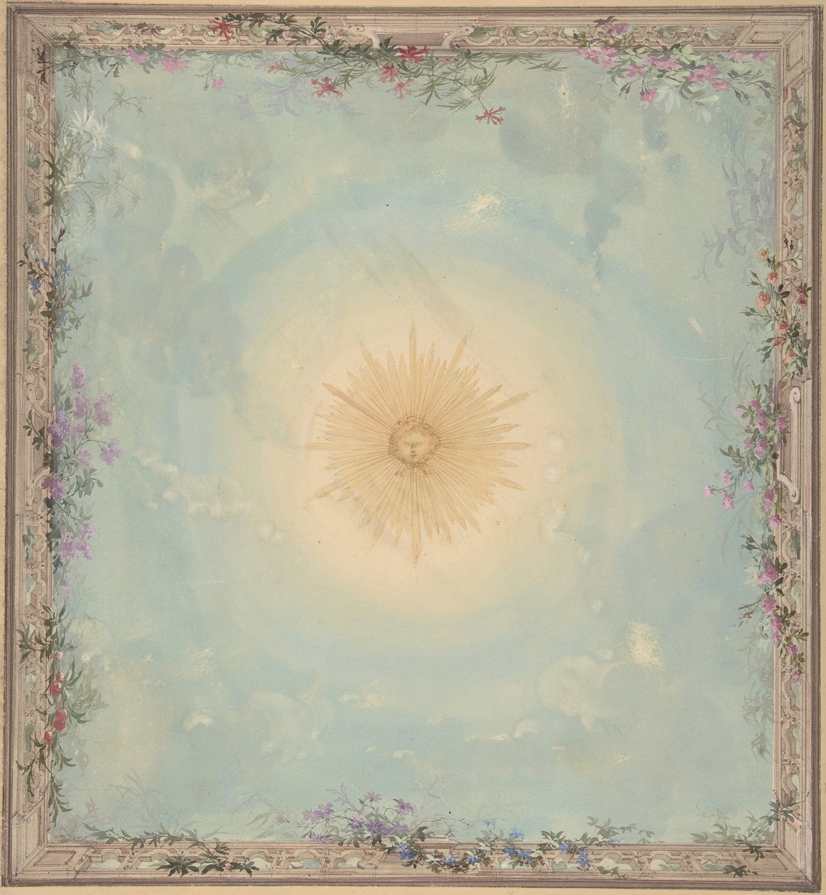 Designs til lofter med central solstråle, 1800-tallet. af Charles Monblond
