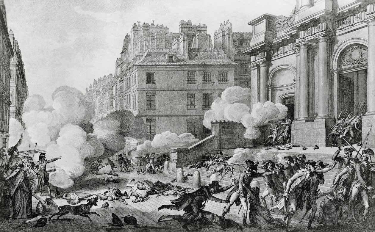 Napoleon Bonaparte (1769-1821) dæmper det royalistiske oprør foran Eglise Saint-Roch i Paris af Charles Monnet