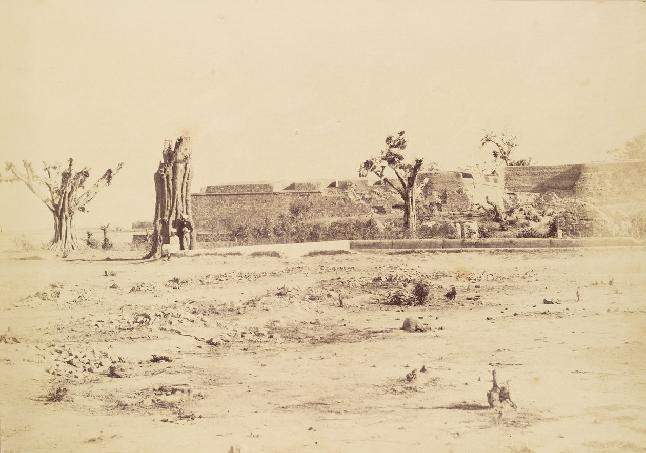 [Ufrugtbart landskab med et uidentificeret fort, Delhi]. af Charles Moravia