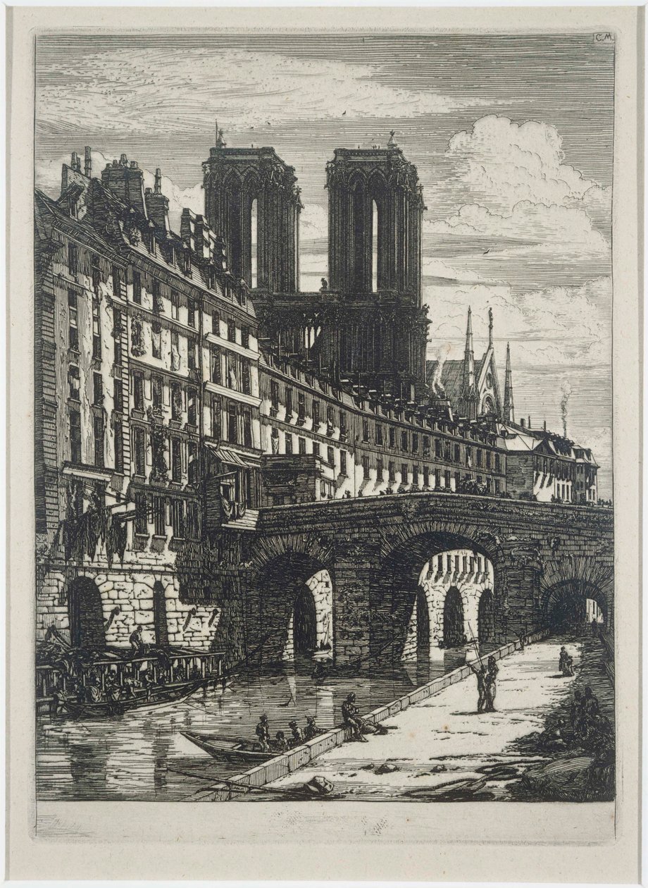 Le Petit Pont af Charles Meryon