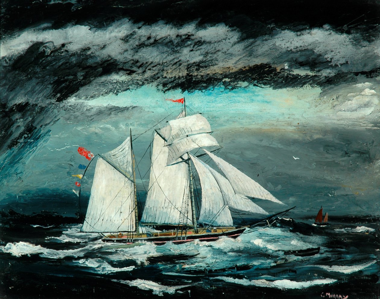 Skonnerten No.3 (olie på hårdt bræt) af Charles Murray