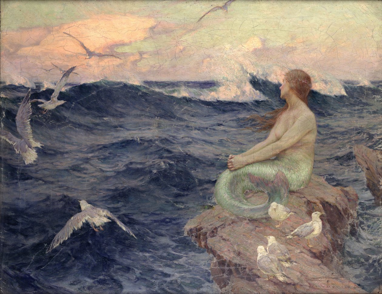 Havfruen (olie på lærred) af Charles Murray Padday