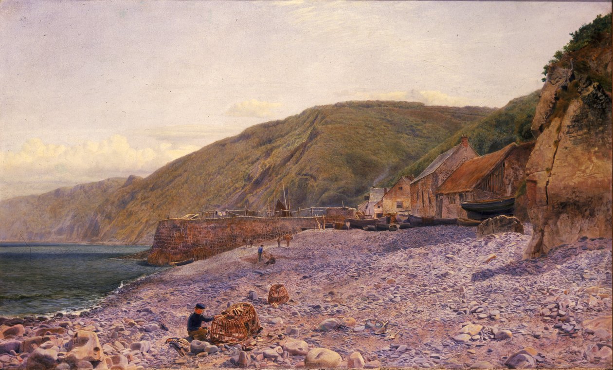 Blandt singel ved Clovelly, 1864 af Charles Napier Hemy