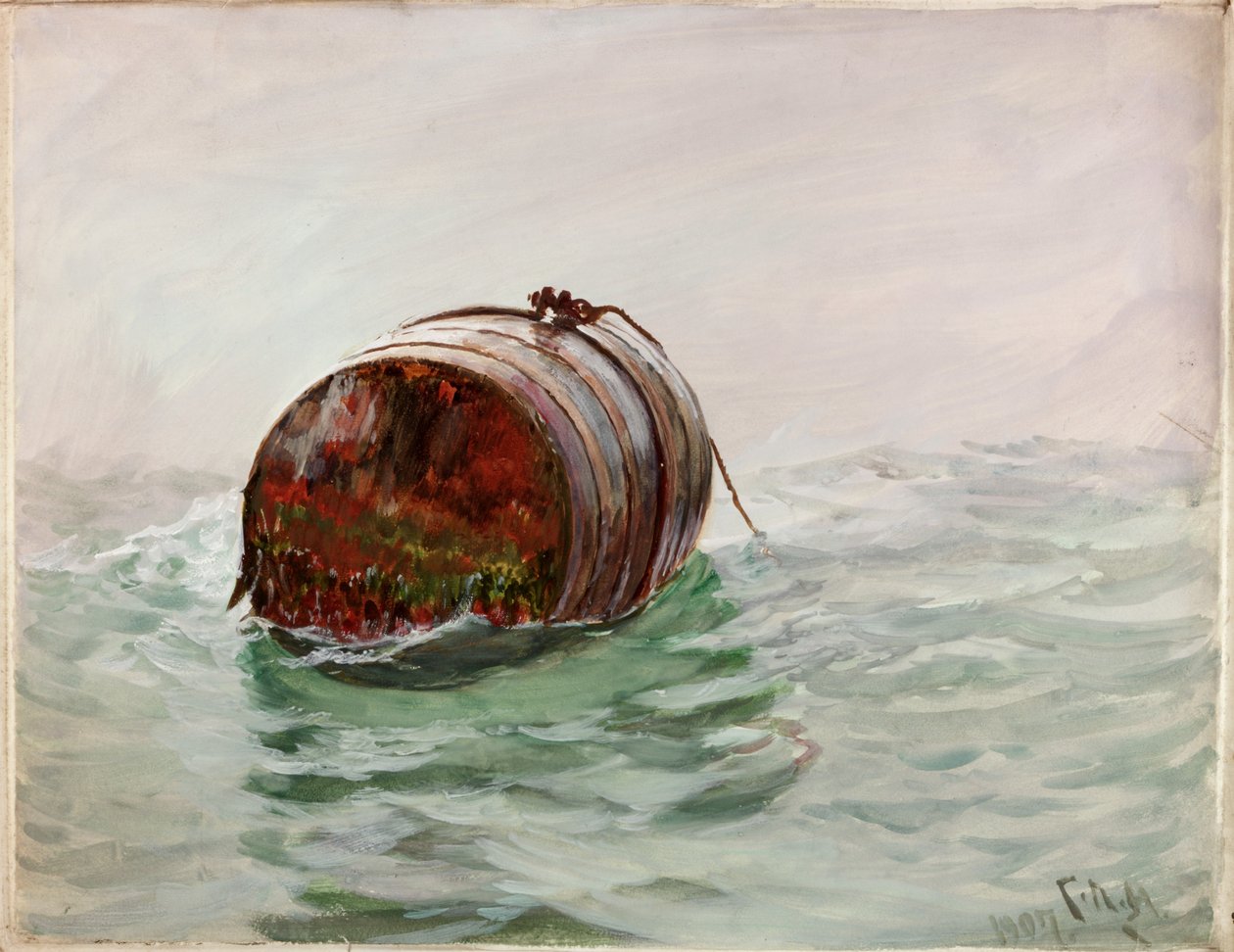 Bøje (kropsfarve og akvarel på papir) af Charles Napier Hemy