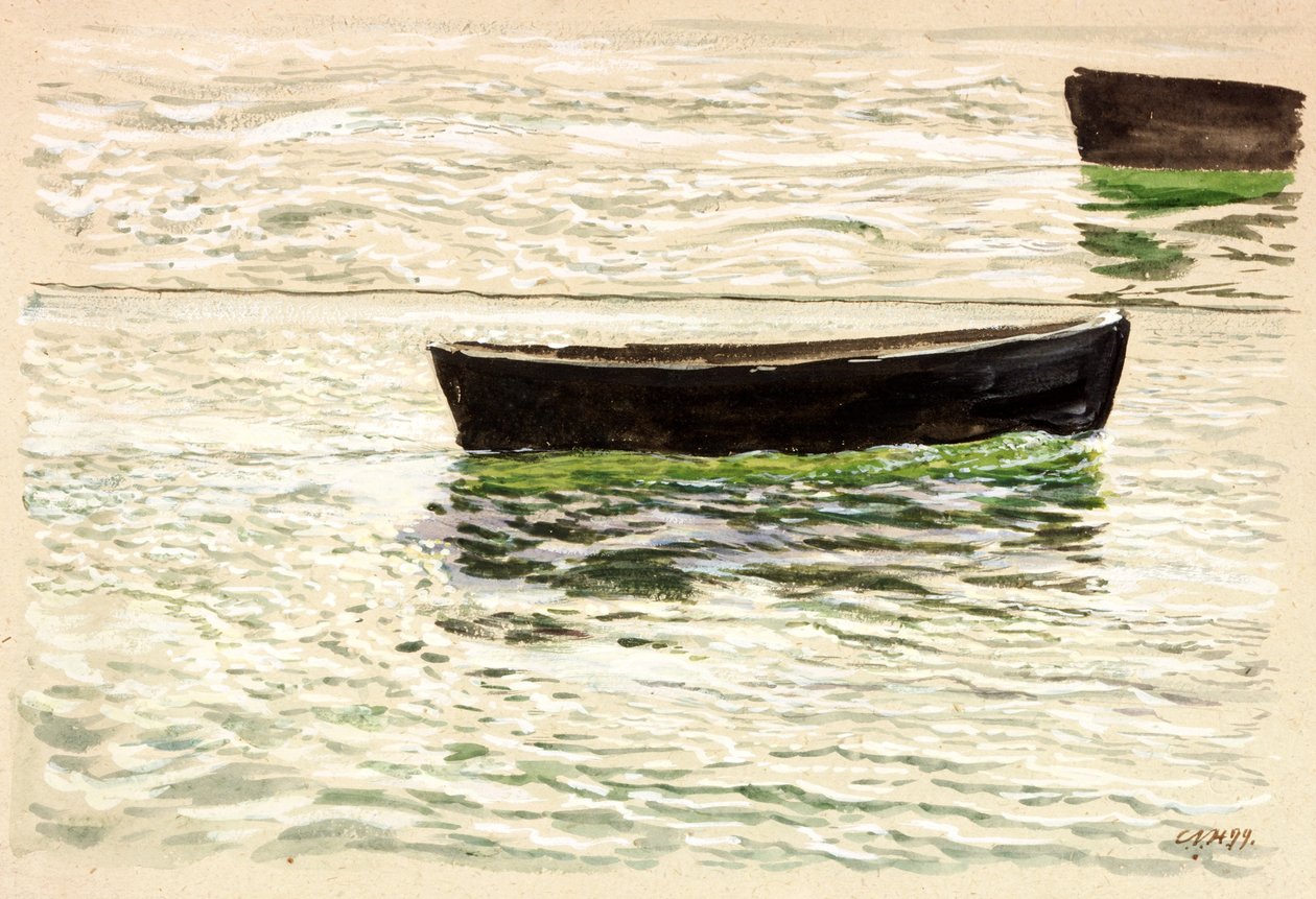 Joller (kropsfarve (brun) og akvarel på papir) af Charles Napier Hemy