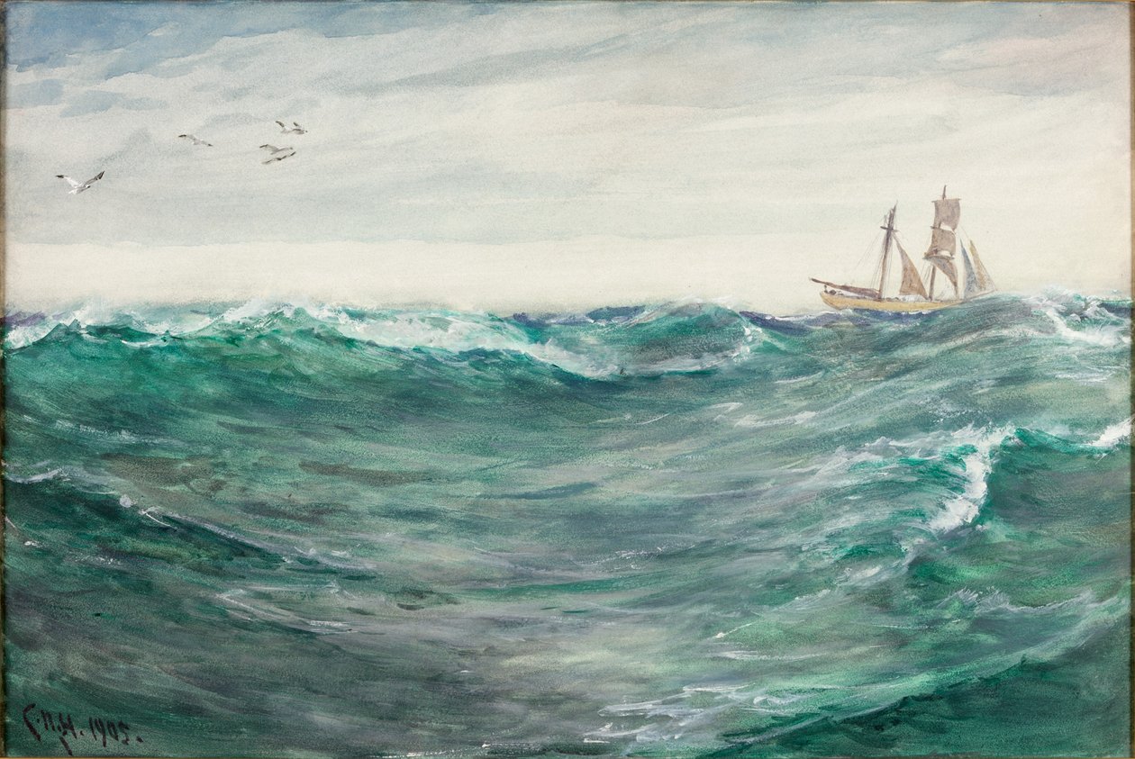 Off Fowey; Vind vestlig af Charles Napier Hemy